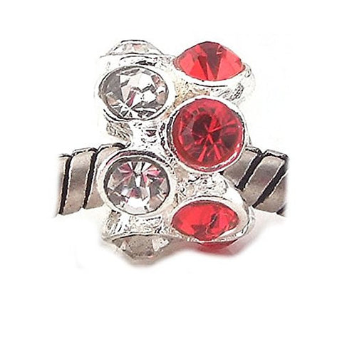 July Ruby Red Spacer Beads for Snake Chain Charm Bracelet - Sexy Sparkles Fashion Jewelry - 1