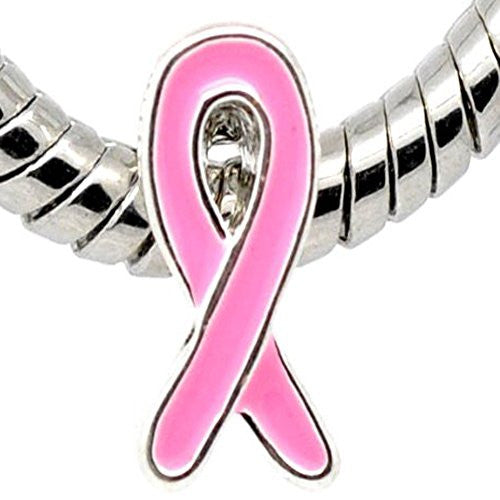 Pink Ribbon Awarness European Bead Compatible for Most European Snake Chain Bracelet - Sexy Sparkles Fashion Jewelry - 1