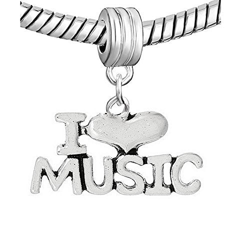 I Love Music With Heart Charm Bead - Sexy Sparkles Fashion Jewelry