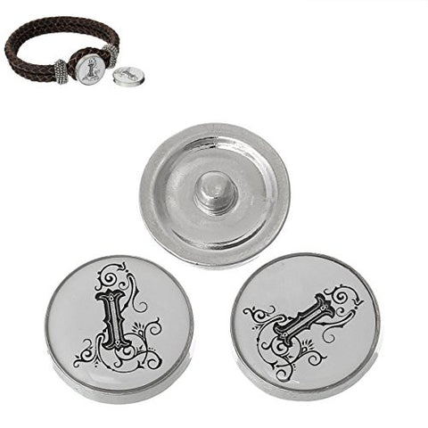 Alphabet Letter I Chunk Snap Button Pendant Fits Snaps Chunk Bracelet - Sexy Sparkles Fashion Jewelry - 3