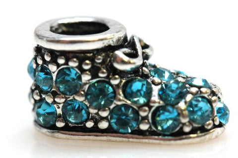 Teal Shoe Spacer European Bead Compatible for Most European Snake Chain Bracelet - Sexy Sparkles Fashion Jewelry - 2