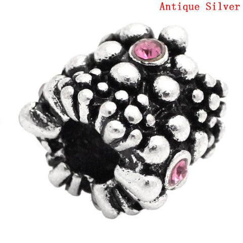 Pink October Birthstone  European Bead Compatible for Most European Snake Chain Charm Bracelet - Sexy Sparkles Fashion Jewelry - 2