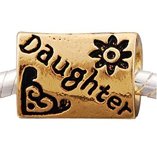Daughter Charm Spacer Bead European Bead Compatible for Most European Snake Chain Charm Bracelet - Sexy Sparkles Fashion Jewelry