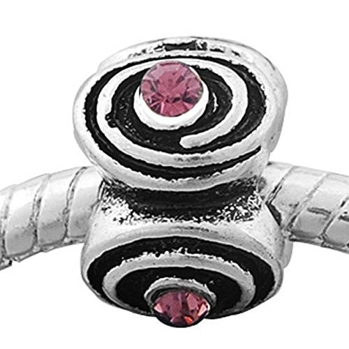 Swirl Crystal European Bead Compatible for Most European Snake Chain Bracelet (Amethyst) - Sexy Sparkles Fashion Jewelry