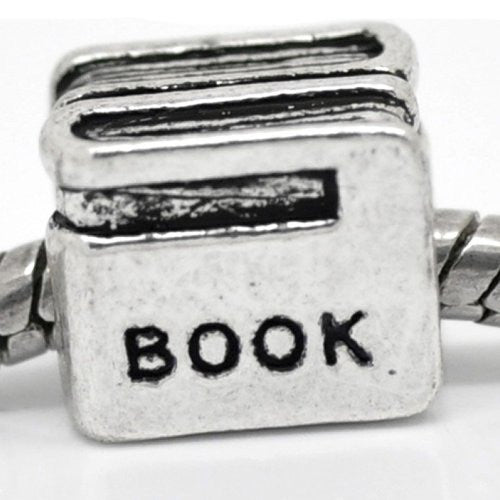 Book Charm European Bead Compatible for Most European Snake Chain Bracelet