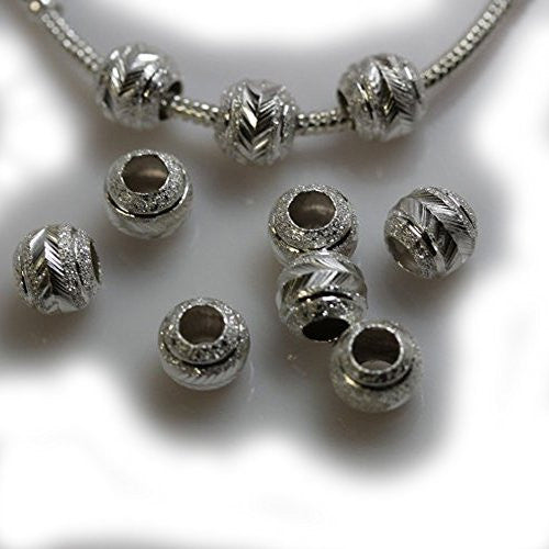 Ten (10) Star Glitter Spacer Beads for Snake Chain Charm Bracelet