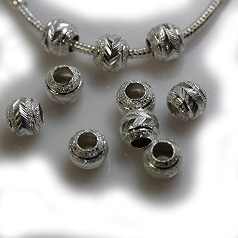 Ten (10) Stardust Spacer Beads for Snake Chain Charm Bracelet - Sexy Sparkles Fashion Jewelry - 1