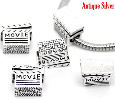 Movie Clapper Board Bead Charms for Snake Chain Charm Bracelet - Sexy Sparkles Fashion Jewelry - 2