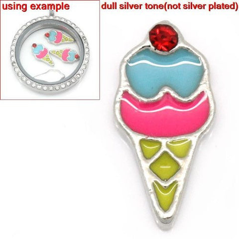 Ice Cream Floating Charm For Glass Living Memory Lockets - Sexy Sparkles Fashion Jewelry - 2
