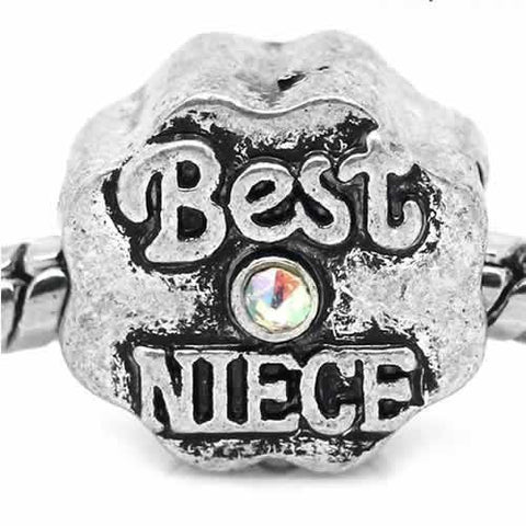 Best Niece Flower Shape Charm Bead Spacer For Snake Chain Bracelets (Iridescent) - Sexy Sparkles Fashion Jewelry - 4