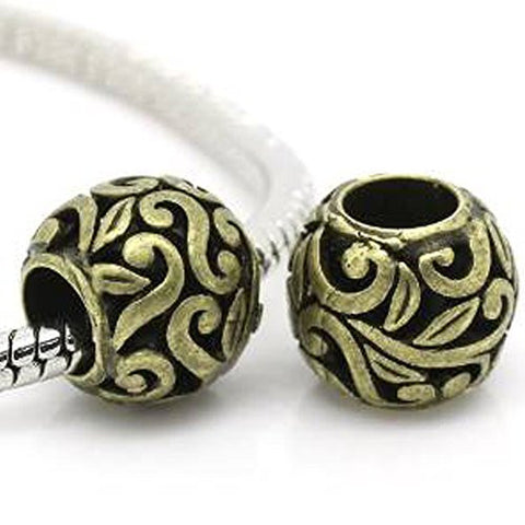 Bronze Flower Spacer European Bead Compatible for Most European Snake Chain Bracelets - Sexy Sparkles Fashion Jewelry - 1