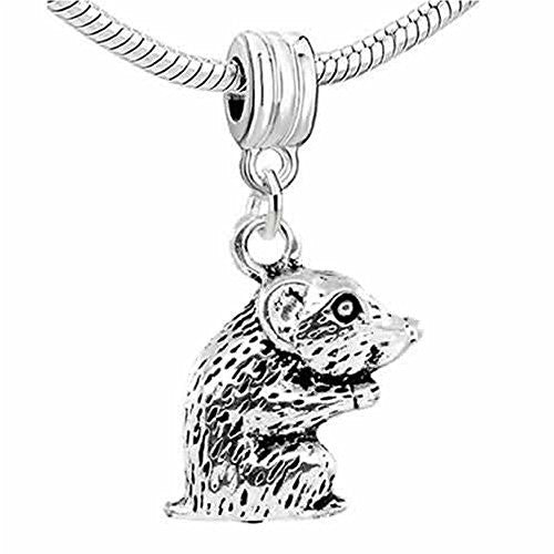 3d Hamster Dangle Charm European Bead Compatible for Most European Snake Chain Bracelet - Sexy Sparkles Fashion Jewelry