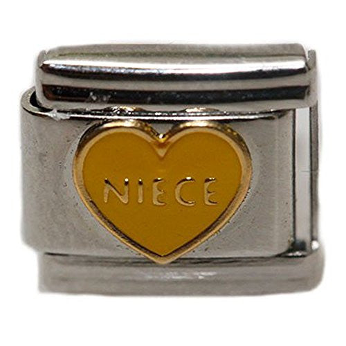 Niece on Heart Italian Link Bracelet Charm - Sexy Sparkles Fashion Jewelry - 1
