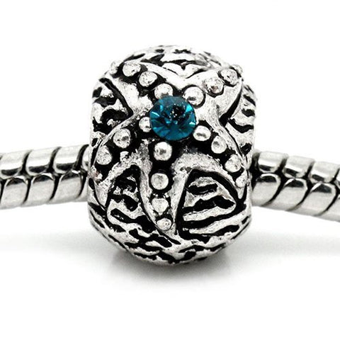 Starfish with Blue Rhinestones on Charm European Bead Compatible for Most European Snake Chain Bracelet - Sexy Sparkles Fashion Jewelry - 4