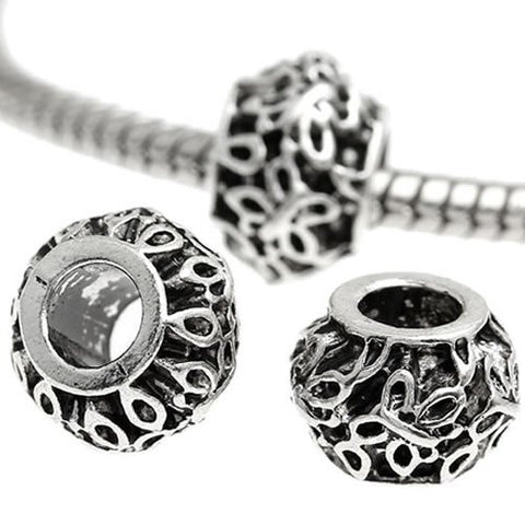Butterfly Carved Pattern Charm European Bead Compatible for Most European Snake Chain Bracelet - Sexy Sparkles Fashion Jewelry - 2