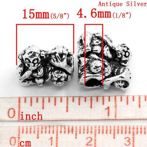 See No Evil Hear No Evil Speak No Evil Monkey Charm European Bead Compatible for Most European Snake Chain Bracelet - Sexy Sparkles Fashion Jewelry - 3