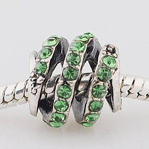Spiral Design Charm Spacer Bead For Snake Charm Bracelet (Green) - Sexy Sparkles Fashion Jewelry - 2