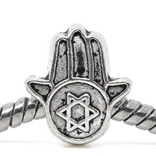 Jewish Star of David Hamsa Hand European Bead Compatible for Most European Snake Chain Bracelet - Sexy Sparkles Fashion Jewelry - 1