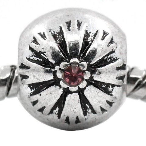 Flower Pattern Bead Spacer for Snake Chain Bracelets (Dark Pink) - Sexy Sparkles Fashion Jewelry - 4