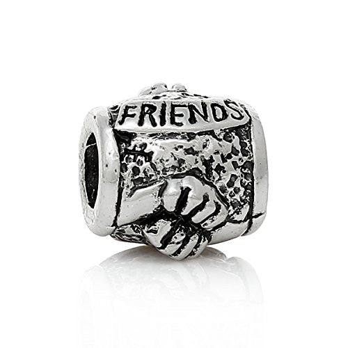 Friends Oval Carved Bead Compatible for Most European Snake Chain Bracelet - Sexy Sparkles Fashion Jewelry - 1