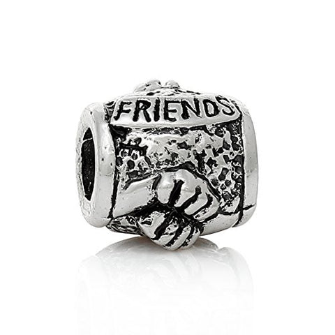 Friends Oval Carved Bead Compatible for Most European Snake Chain Bracelet - Sexy Sparkles Fashion Jewelry - 1