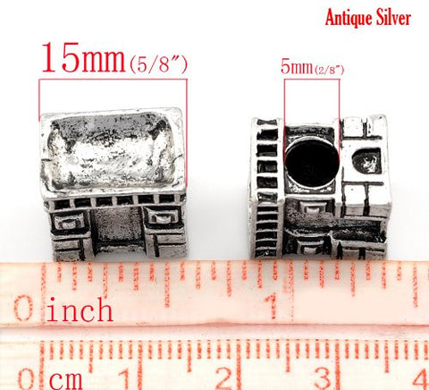 Paris Triumphal Arch Charm Spacer European Bead Compatible for Most European Snake Chain Bracelet - Sexy Sparkles Fashion Jewelry - 3