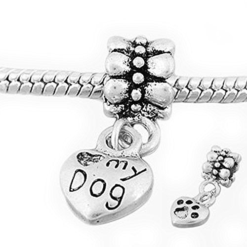 1 Dog Lovers Charm Beads For Snake Chain Bracelet
