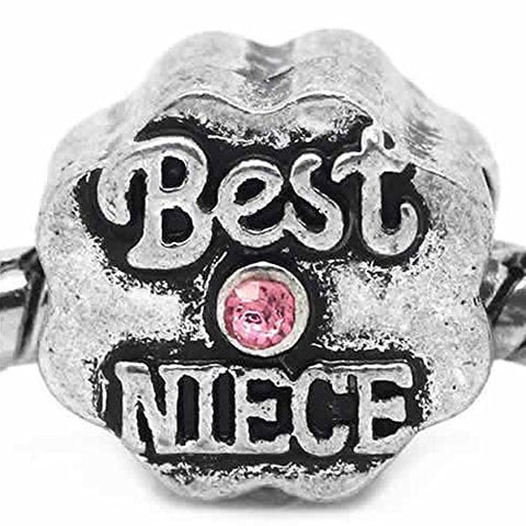 Best Niece Flower Shape Charm Bead Spacer For Snake Chain Bracelets (Pink) - Sexy Sparkles Fashion Jewelry - 1