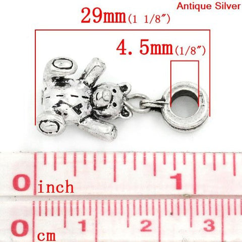 Teddy Bear Charm Dangle Bead Spacer For Snake Chain Charm Bracelet - Sexy Sparkles Fashion Jewelry - 3