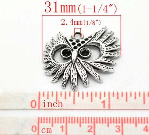Owl Silver Tone Charm Pendant Necklace Bracelet - Sexy Sparkles Fashion Jewelry - 3