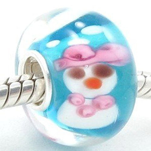 Snowman Murano Glass Bead European Bead Compatible for Most European Snake Chain Charm Bracelet - Sexy Sparkles Fashion Jewelry - 1