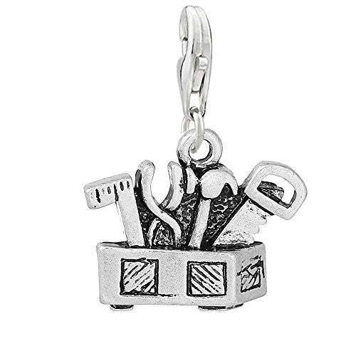 Workers Tool Box Clip on Pendant Charm for Bracelet or Necklace - Sexy Sparkles Fashion Jewelry