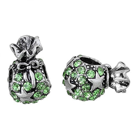 Green Christmas Gift Bag Charm Bead for European Snake Chain Charm Bracelet - Sexy Sparkles Fashion Jewelry - 3