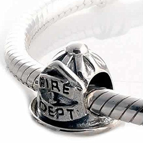 Fire Dept Fire Fighter Cap Charm European Bead Compatible for Most European Snake Chain Bracelet - Sexy Sparkles Fashion Jewelry