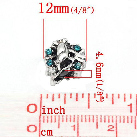 Bird on Leafs European Bead Compatible for Most European Snake Chain Bracelet - Sexy Sparkles Fashion Jewelry - 2