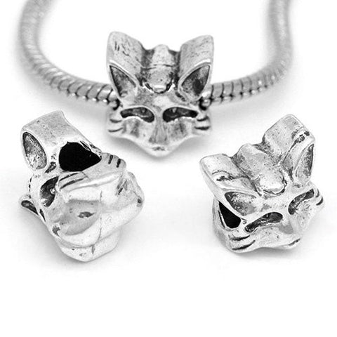 Fox Head Bead Spacer for Snake Chain Charm Bracelet - Sexy Sparkles Fashion Jewelry - 3