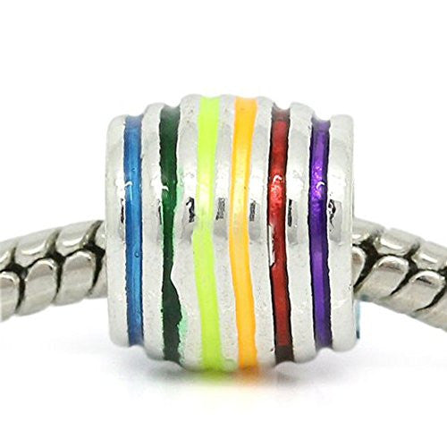 Multi  Color Enamel Charm European Bead Compatible for Most European Snake Chain Bracelet