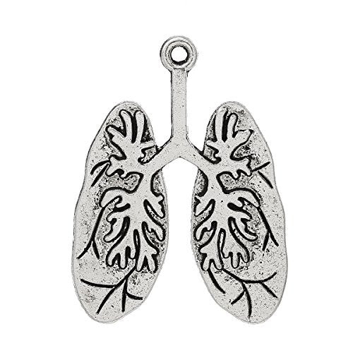 Human Anatomy Lung Charm Pendant For Necklace