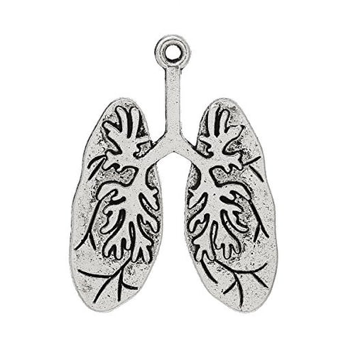 Human Anatomy Lung Charm Pendant For Necklace - Sexy Sparkles Fashion Jewelry - 1