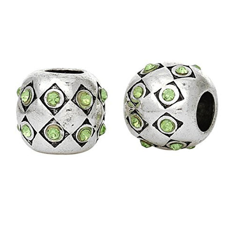 Birthday Month Charms W/ Round  Crystals Bead  (August) - Sexy Sparkles Fashion Jewelry - 2