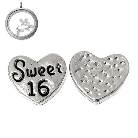 Beautiful Sweet 16 Floating Charms For Glass Living Memory Locket - Sexy Sparkles Fashion Jewelry - 2