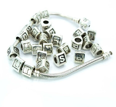 Alphabet Spacer Charm Beads Letter Triangle Letter "W" for Snake Chain Bracelet - Sexy Sparkles Fashion Jewelry - 2