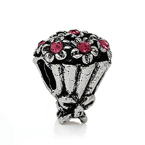 Bouquet of Flowers Charm For Most European Snake Chain Bracelet - Sexy Sparkles Fashion Jewelry - 1