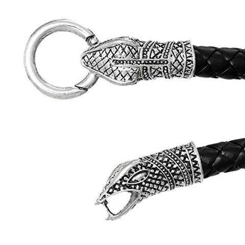 Black Snake Style Fashion Bracelet with Snake Clasp 22cm X1.5cm(8 5/8 X 5/8) - Sexy Sparkles Fashion Jewelry - 3