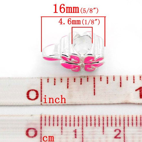 4 Leaf Clover Pink Charm Beads For Snake Chain Charm Bracelet - Sexy Sparkles Fashion Jewelry - 3