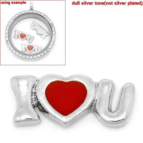 I love U Floating Charms For Glass Living Memory Lockets - Sexy Sparkles Fashion Jewelry - 2