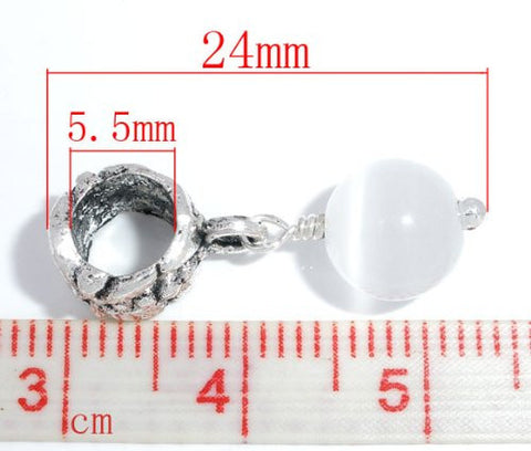Cat's Eye Glass European Style European Bead Compatible for Most European Snake Chain Charm Bracelet - Sexy Sparkles Fashion Jewelry - 3