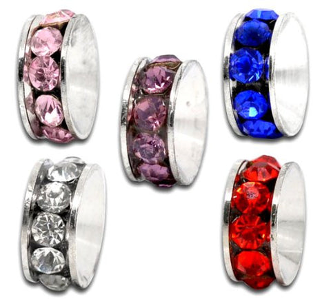 Set of Four (4) Washington Nationals Theme Charm Beads For Snake Chain Bracelet - Sexy Sparkles Fashion Jewelry - 4