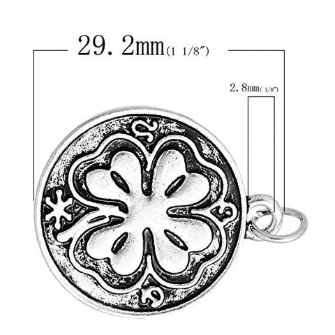 Round Flower Pattern Charm Pendant - Sexy Sparkles Fashion Jewelry - 2