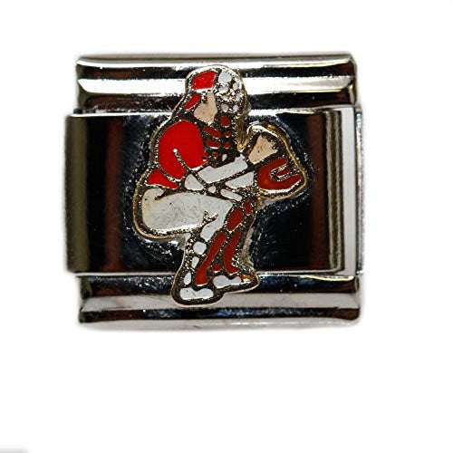 Baseball Catcher Italian Link Bracelet Charm - Sexy Sparkles Fashion Jewelry - 1